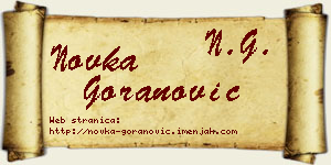 Novka Goranović vizit kartica
